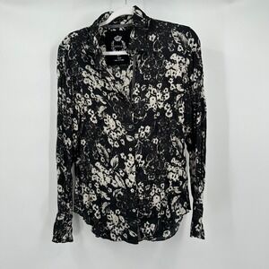 Womens Cottage Noir Floral Button Top Size S Vintage Grunge Dark Academia